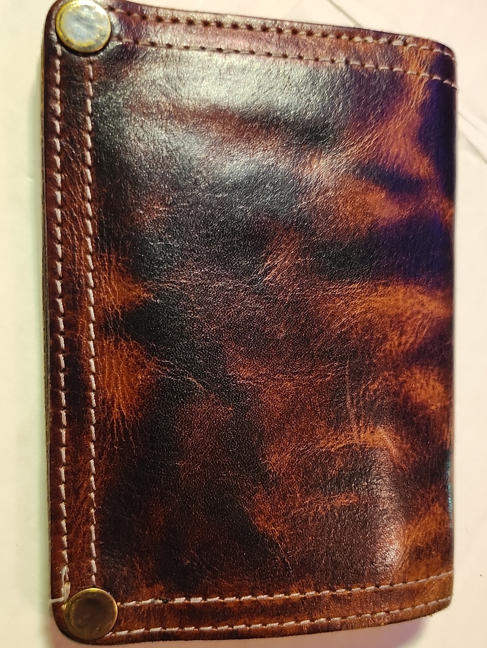 Men's Brown Old School Leather Bifold Wallet - Classic Distressed Finish